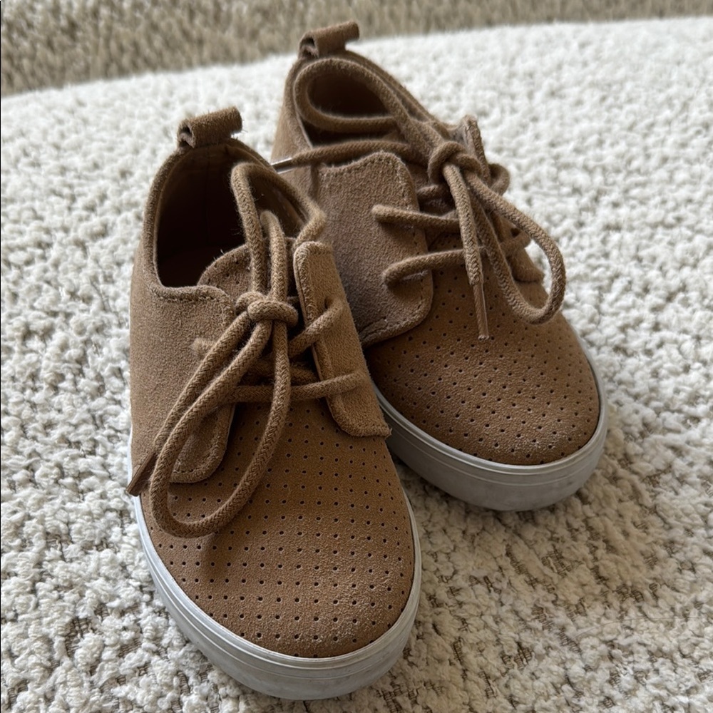 Janie and Jack Brown Dress Shoes Suede Lace-Up (Toddler Boys)